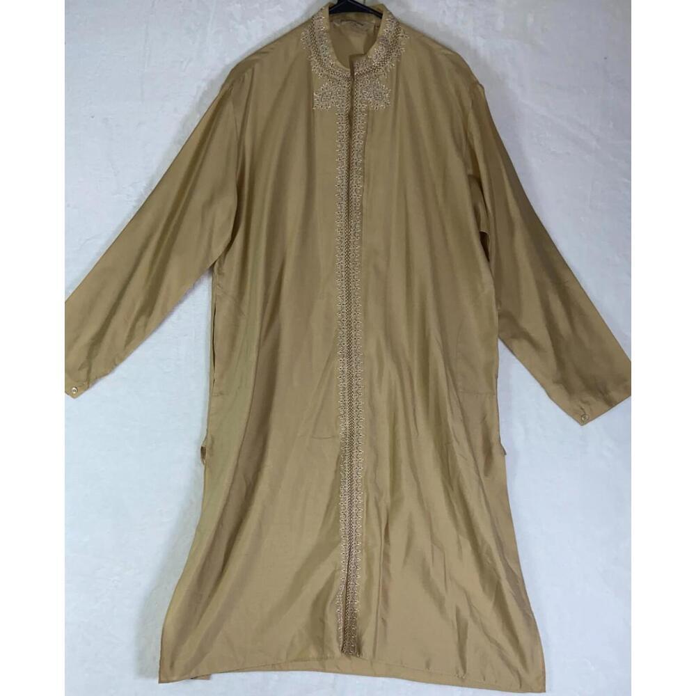 Rajgharana 42 Yellow Patterned Beaded Collar Kurta Kurti Embroidered